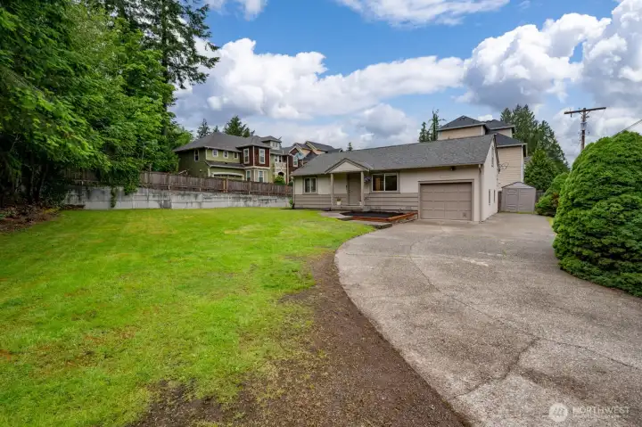Long driveway and additional parking for numerous cars or recreational vehicles.