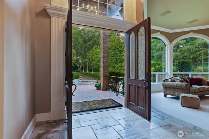 French doors, grand entrance, tile floor, high ceilings French doors, grand entrance, tile floor, high ceilings