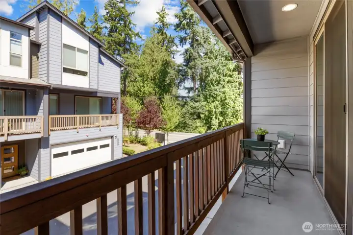Covered deck extends your living space outdoors with room for morning coffee or evening relaxation. Covered deck extends your living space outdoors with room for morning coffee or evening relaxation.