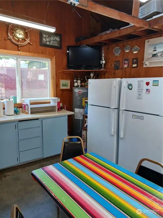 Kitchen and dining area connected to the gazebo.