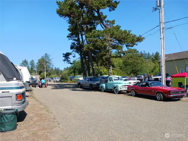 Front driveway area and RV spaces on east side of property, adjacent to Z St. These are all short term rental spaces.