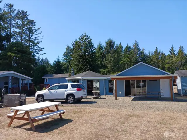 Front driveway area and RV spaces on east side of property, adjacent to Z St. These are all short term rental spaces.