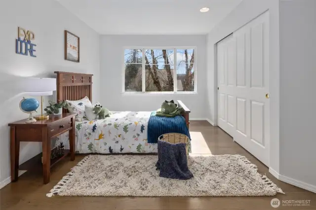 One of four bedrooms, all located upstairs.