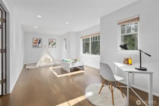 Bonus room over the garage.