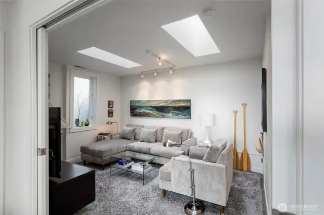 Second bedroom with pocket doors.