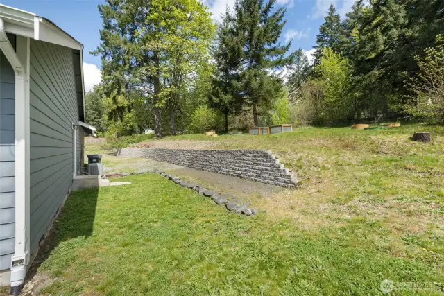Partial view of the retaining wall the sellers had built.