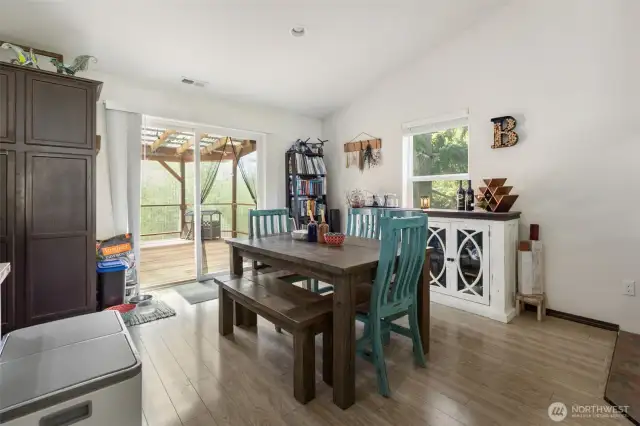 Great dining space with slider leading out to the amazing deck.