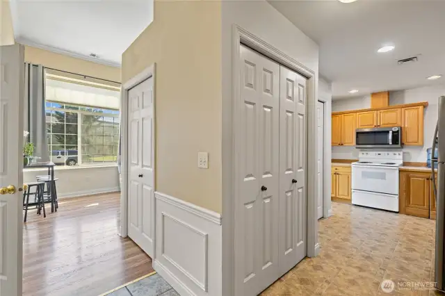 Entryway leading to kitchen and living space.