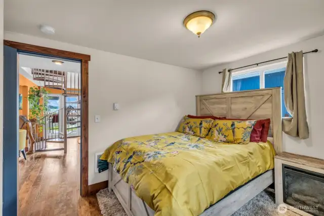 Main floor bedroom with adjacent full bath