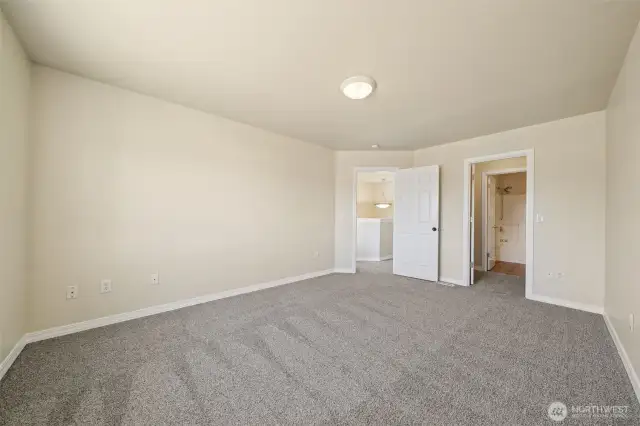 Primary bedroom in unit 234 - door leads to walk in closet and full bath.