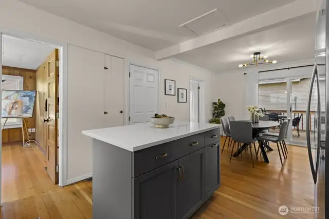 Off the kitchen is a really cool bonus room / library