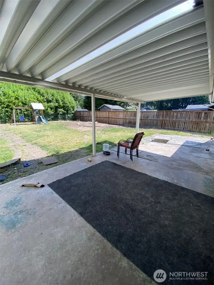 Covered patio for year round BBQing!