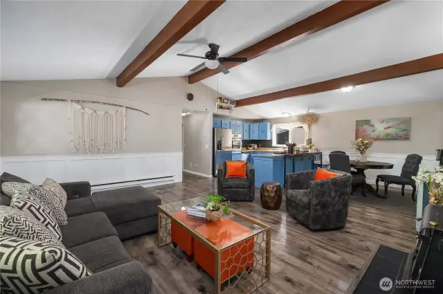 Welcome home with vaulted ceilings.