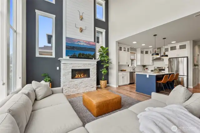 Open Concept Main Living into Kitchen