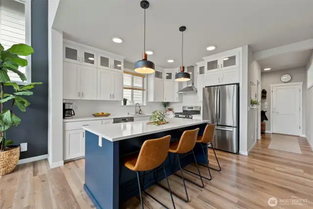 Kitchen with all stainless steel appliances included