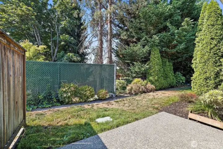 Walk out to your semi-private patio.