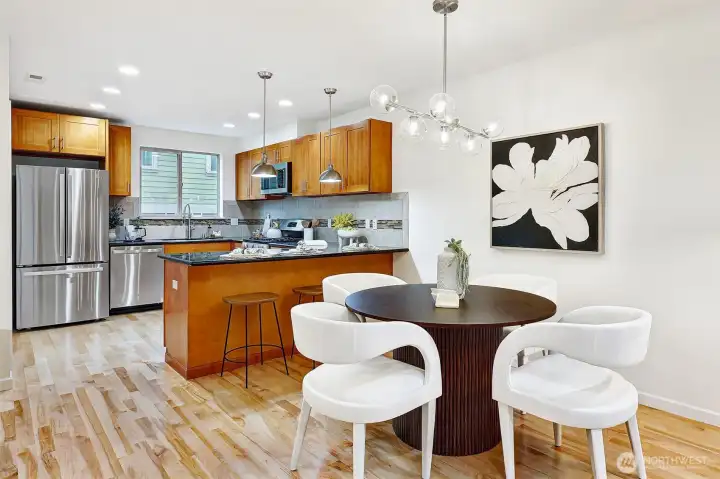 New updated lighting fixtures throughout the home.