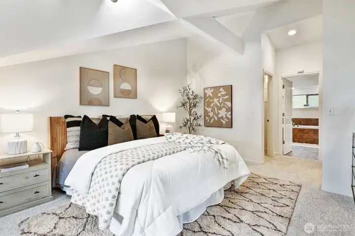 Space for a cali king in the primary suite