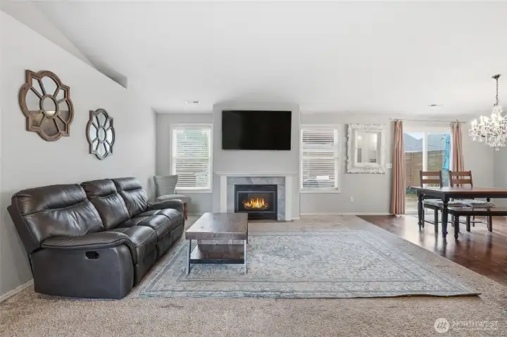 Entryway and living room