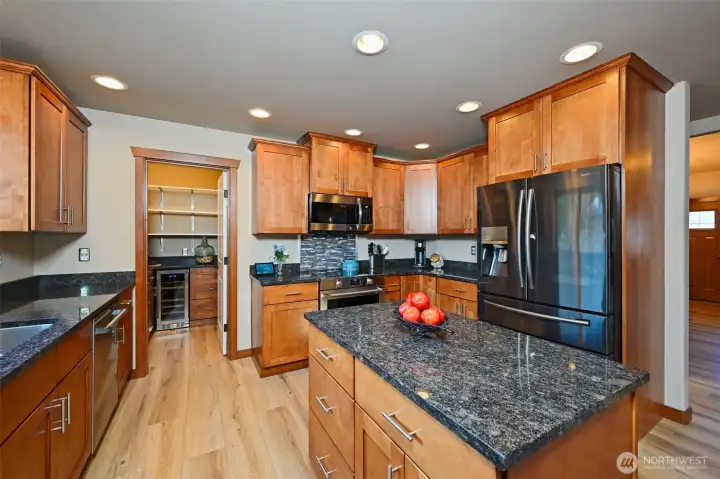 Another view of the expansive Chef's kitchen.