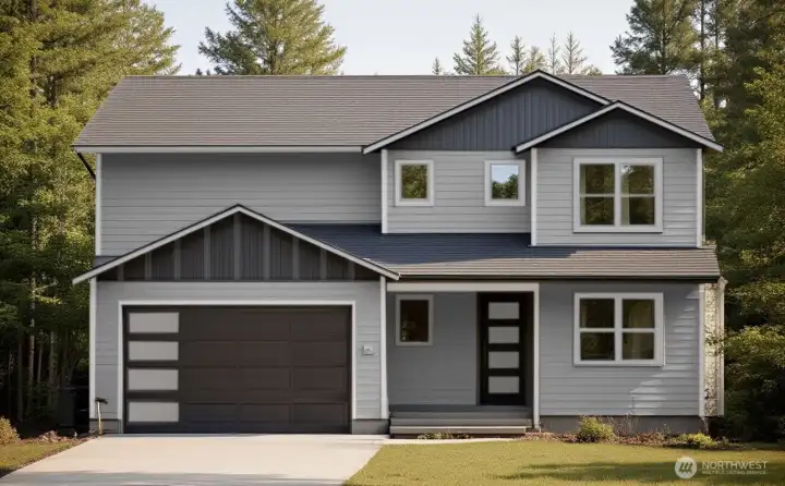 Artistic rendering drawn using similar color and materials that final product may have. Some changes to style of siding or color may occur before project completion.