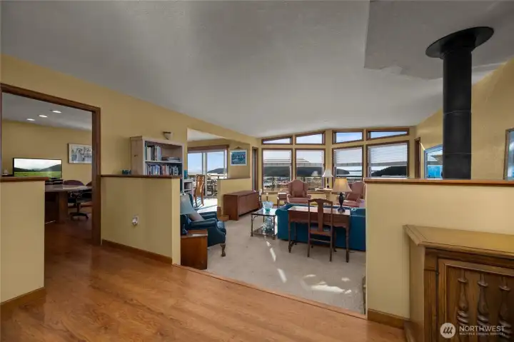 From front door: kitchen to left, living room with uninterrupted views & sliding doors off of dining room...