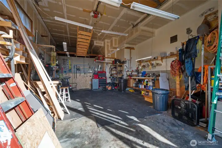 Shop, boat storage extra cars or home gym... accessed from lower level inside or Bradley Dr from outside...