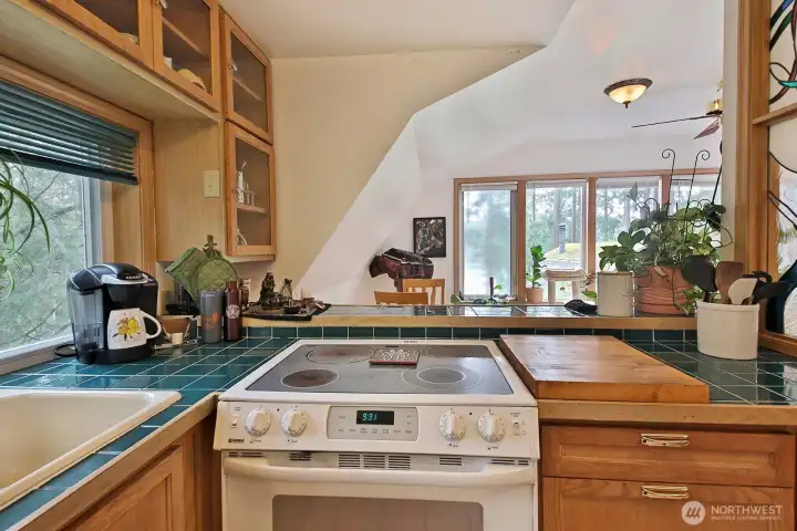 Main home. Kitchen looking out to the view.