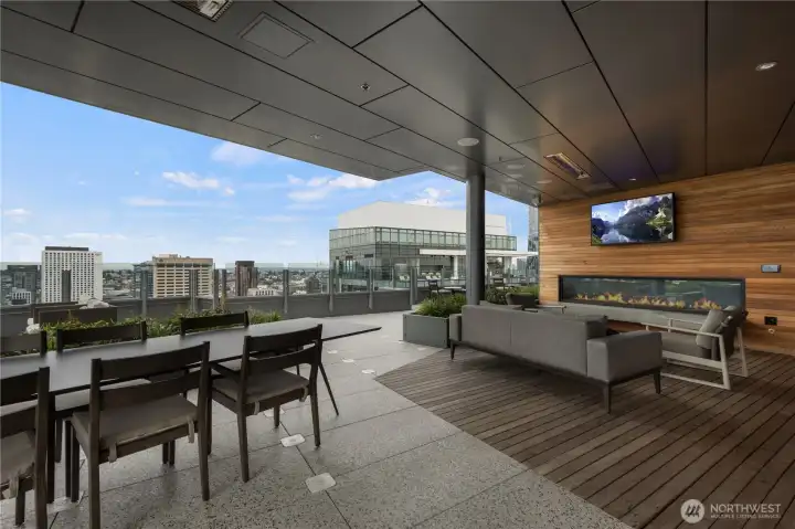 Roof Top partially Covered cool entertaining spot for you and your guests!