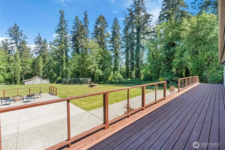 Patio spanning the entire rear of the home