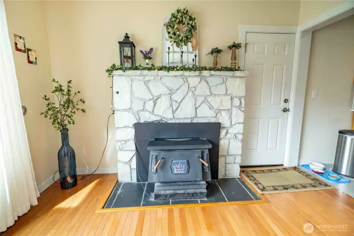 custom wood fireplace with insert