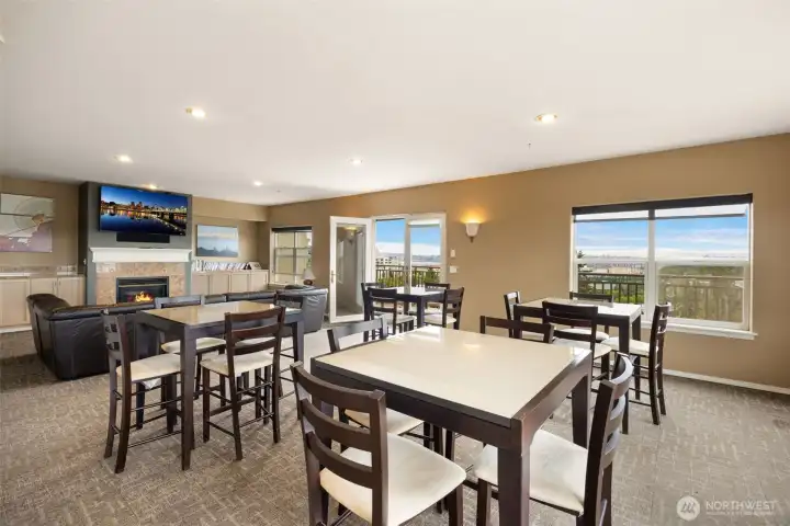 Exclusive top-floor community penthouse lounge, perfect for hosting larger gatherings