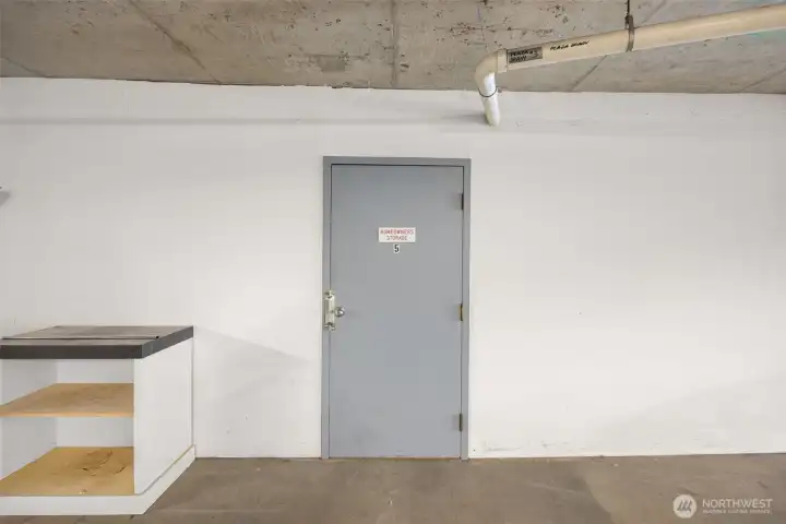 Unmatched storage with 2 independent, secure private storage rooms on the P1 level