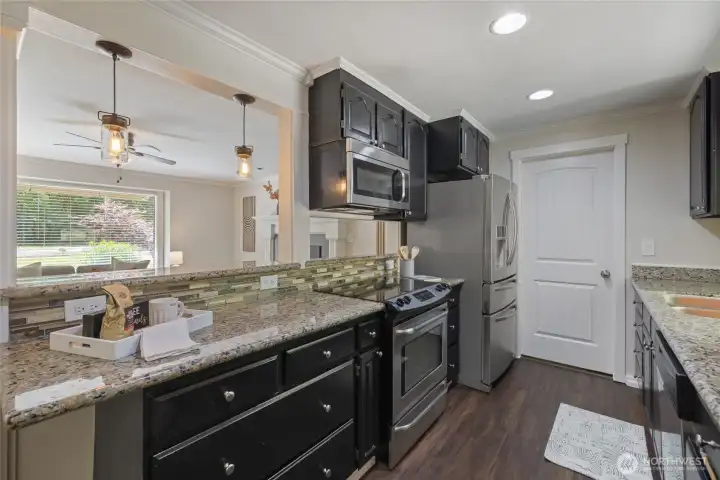 Kitchen open to the living room