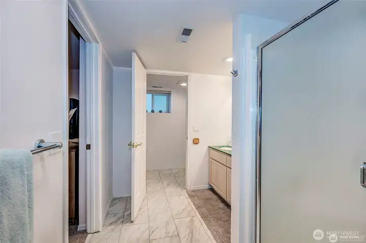 Bathroom Downstairs Off The Bedroom.