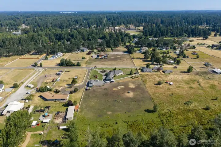 The pasture area is level, the tree line is about where the wooded area begins and is approximately 4 acres and this is where the creek is located.