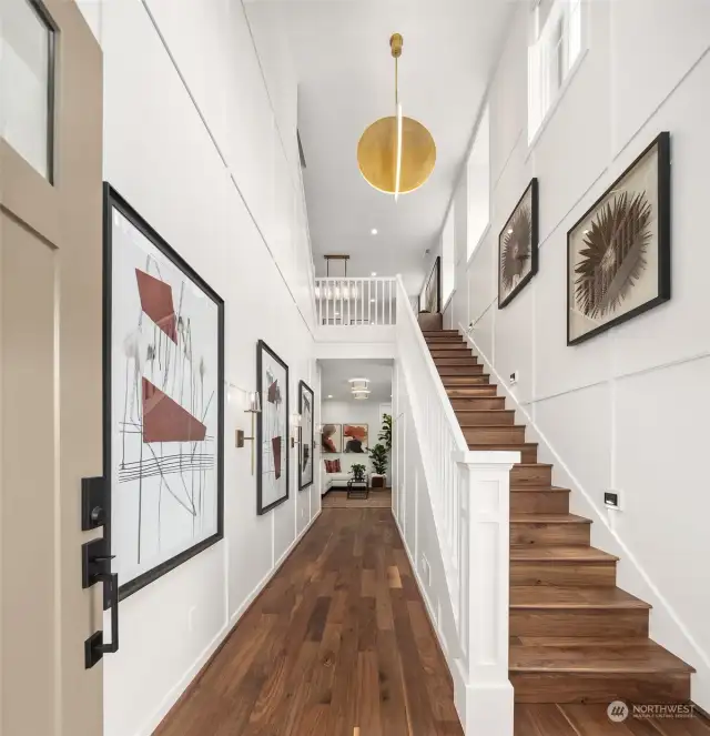 Dramatic 2 story foyer - Photos of the Alabaster model home, used for representational purposes only. All colors, finishes, cabinetry, and design features will vary.