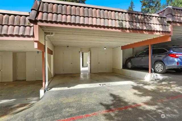 2 dedicated parking spaces and storage closet