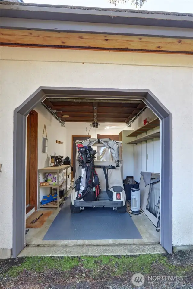 Separate Golf Cart Storage.