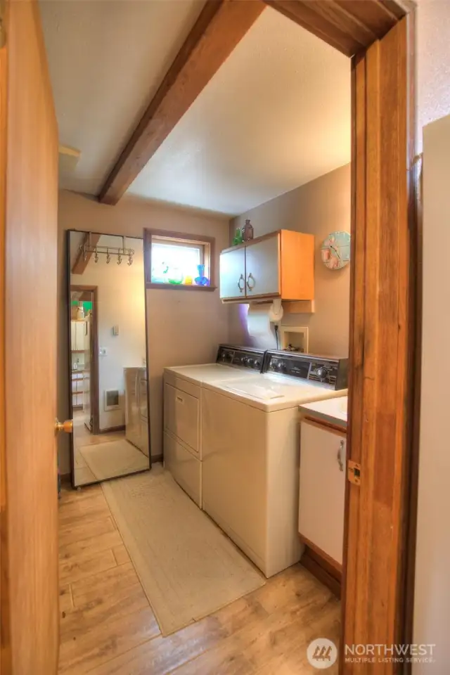 Main floor bathroom with washer/dryer
