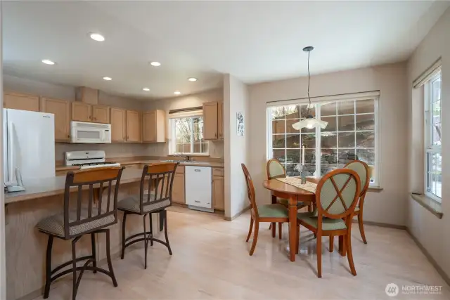 The informal dining area is perfect for eating, puzzles, game night, or homework, and we all know the party ends up in the kitchen, so send out the invites! You have room for all.