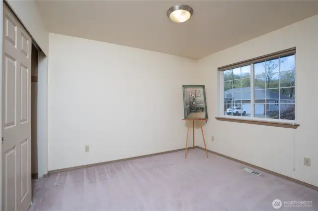Second of three bedrooms.  Large closets can be found in all of the bedrooms.