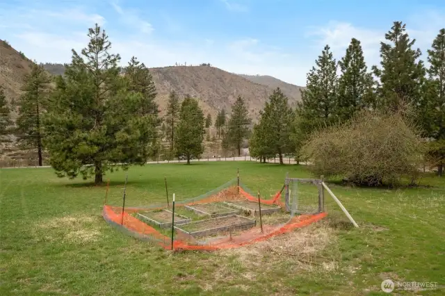 Fenced property with garden space.