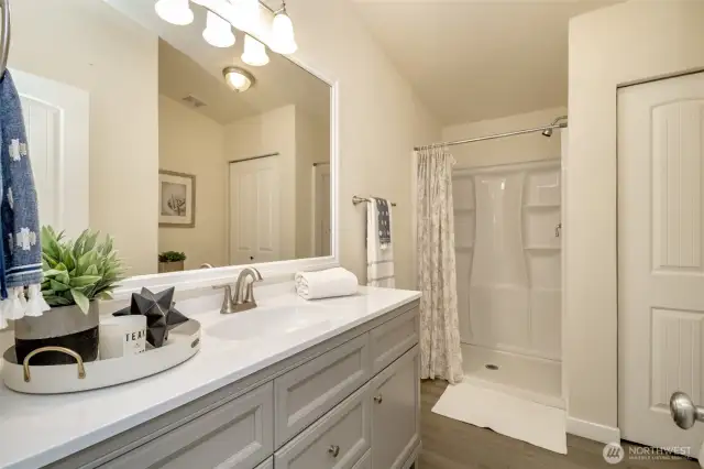 This is the large primary bath with walk in shower.