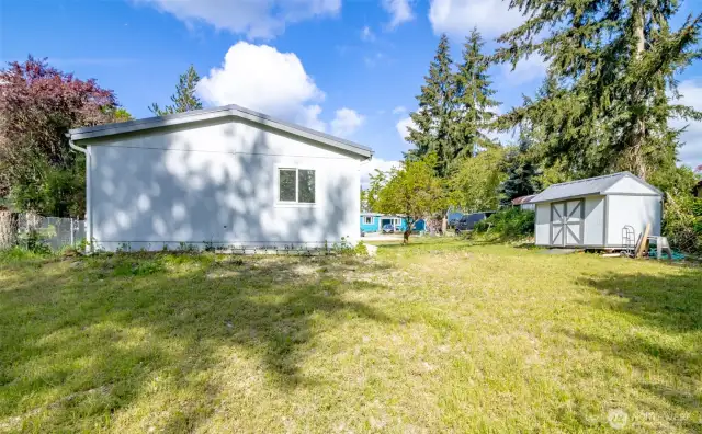 The outside yard is ready for your design.