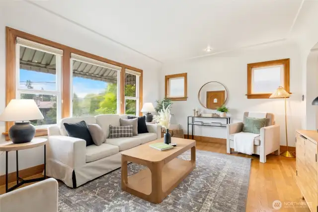 Perched above the street, bathed in lovely light, warm, inviting, familiar.  Home.