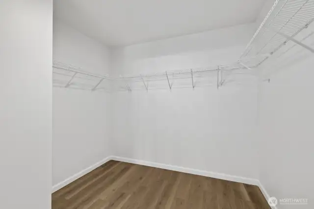 Spacious walk-in closet attached to the primary bathroom.