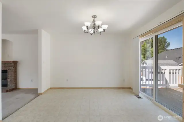 Dining room. Slider to deck