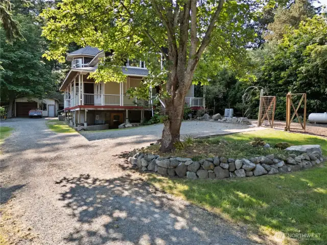 House is tucked away from the street
