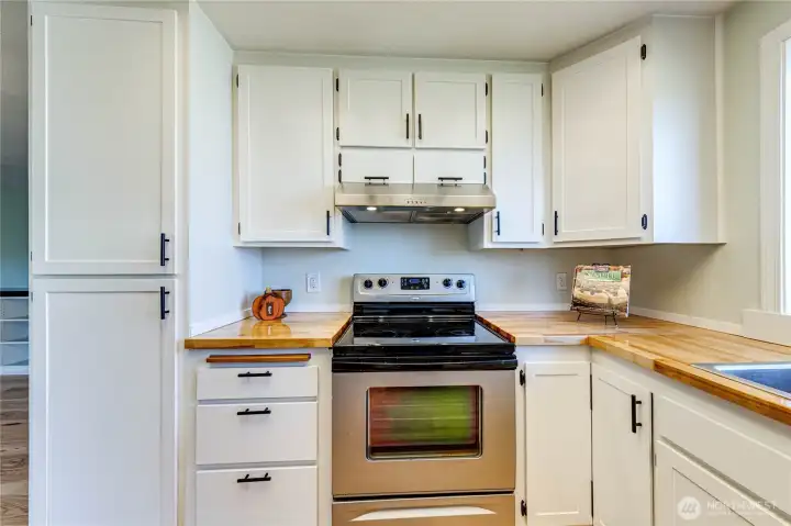 Kitchen w/ Built-In Pantry Cabinet